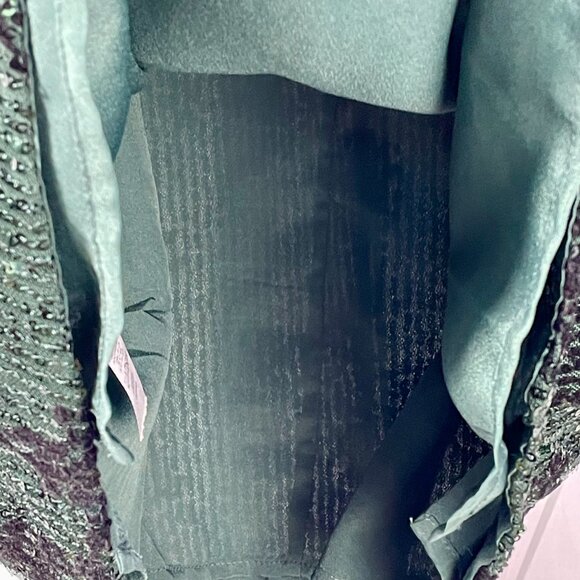 LOFT Emerald Green Velvet Sequin Floral Shift Dress Size 6 WI23 - Picture 11 of 15